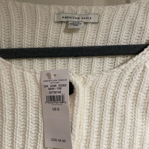 American Eagle Sweater. Size Small. NWT. Cream. Ribbed. Buttons. - Picture 2 of 5